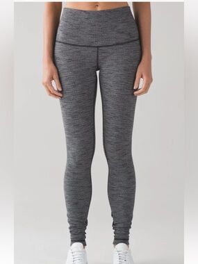 lululemon Wonder Under Heather Dark Gray High-Rise Full Length Leggings Size 4